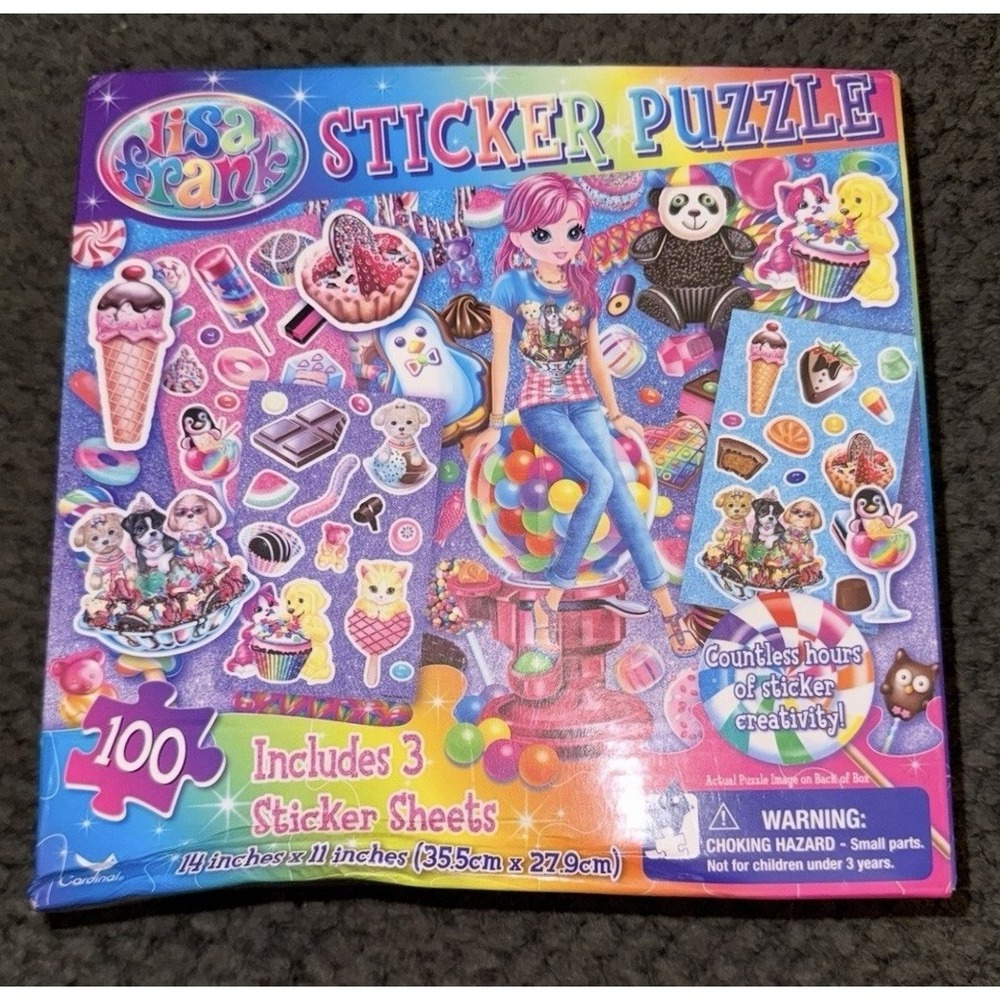 Lisa Frank Stickers 100pc Puzzle Cherri Purrscilla 3 Sticker Sheets Art 2013 NOS
